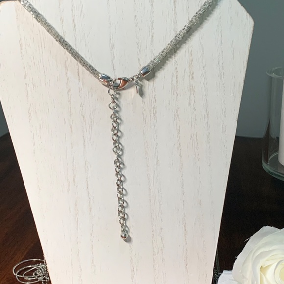 CHICO’S Silver beaded and chain Statement Necklace. 39”-43” - Picture 6 of 8
